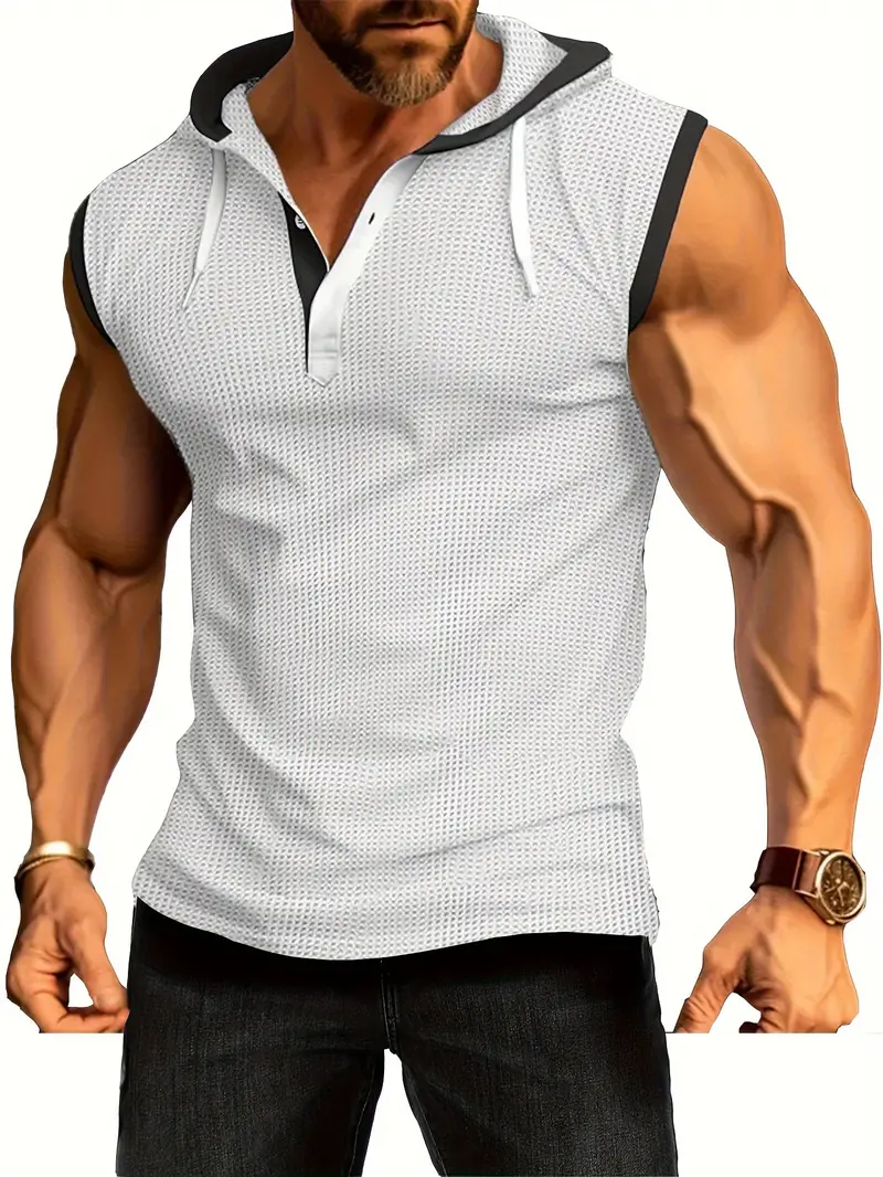 Ärmelloses Muskelshirt mit Kapuze für Herren - Image 2
