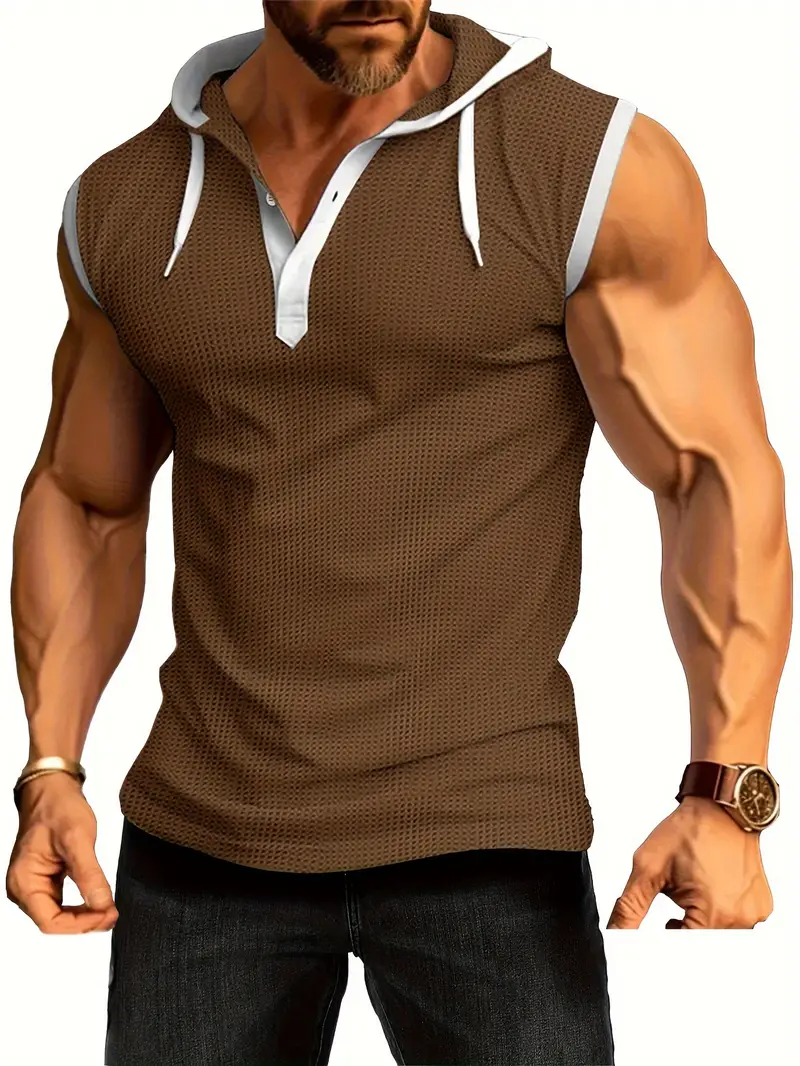 Ärmelloses Muskelshirt mit Kapuze für Herren - Image 3