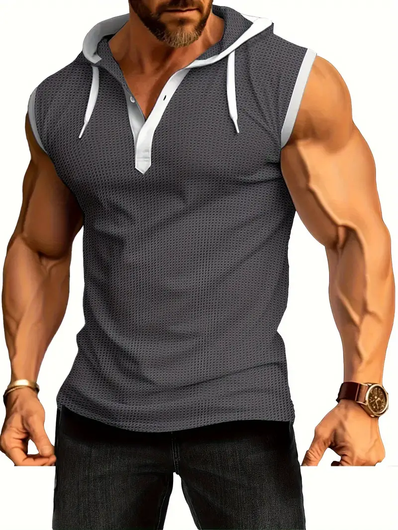 Ärmelloses Muskelshirt mit Kapuze für Herren - Image 4