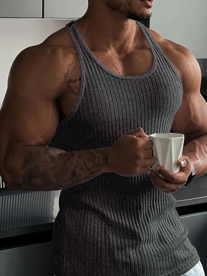 Ärmelloses Work Out Body Fit Herren-Rundhalsshirt - Image 2