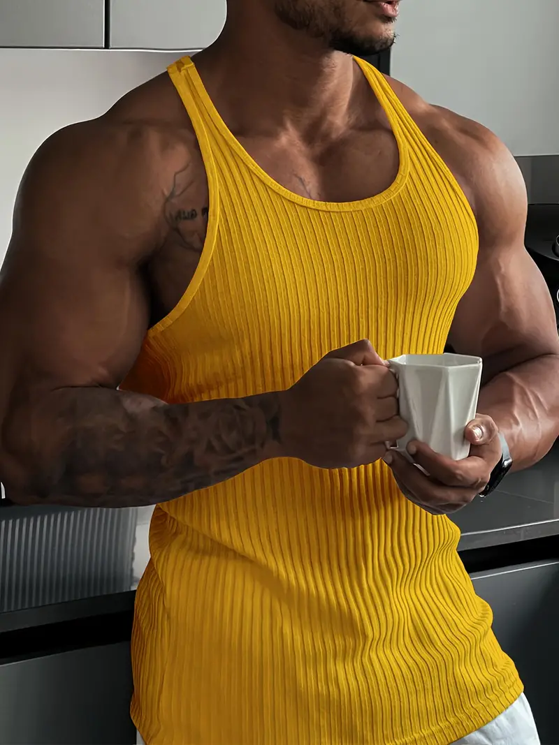 Ärmelloses Work Out Body Fit Herren-Rundhalsshirt - Image 6