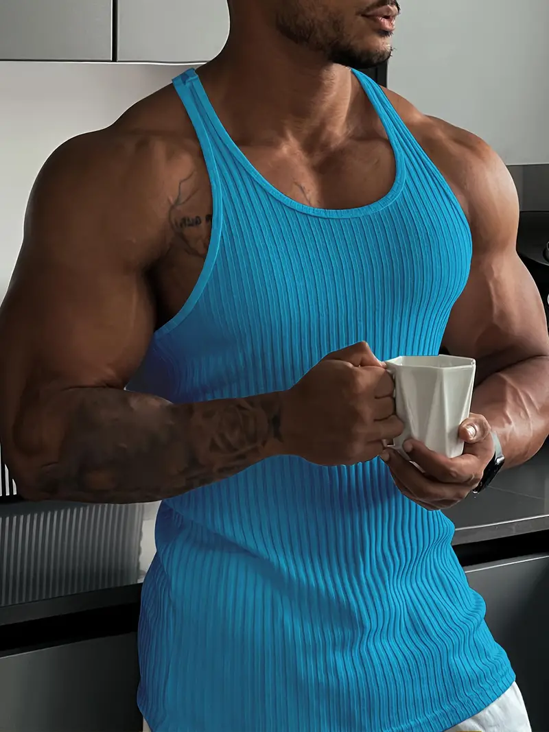 Ärmelloses Work Out Body Fit Herren-Rundhalsshirt - Image 7