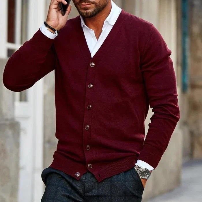 Baumwoll-Herren-Cardigan im Casual-Stil - Image 5
