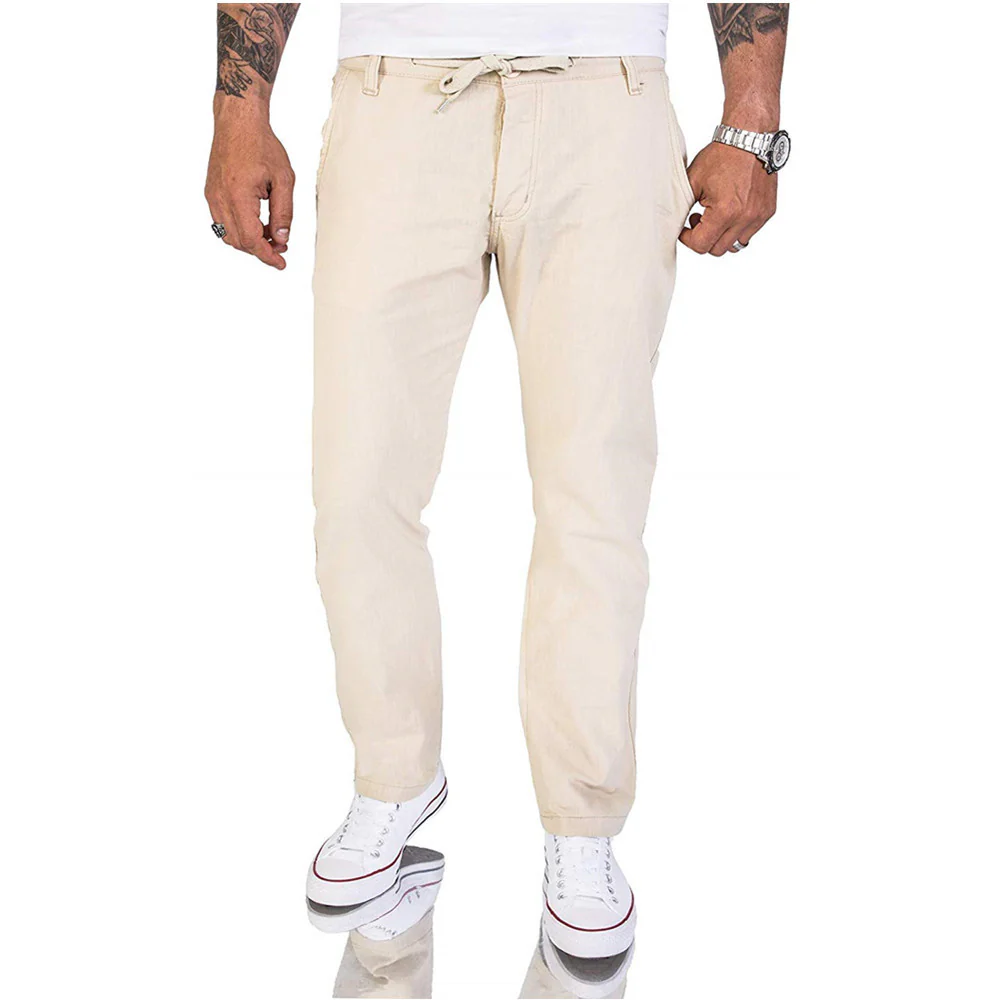 Lässige Herren Baumwoll Casual-Hose im einfarbigen Design - Image 11