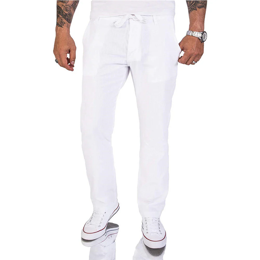 Lässige Herren Baumwoll Casual-Hose im einfarbigen Design - Image 6