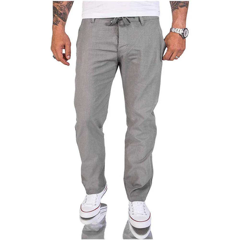 Lässige Herren Baumwoll Casual-Hose im einfarbigen Design - Image 8