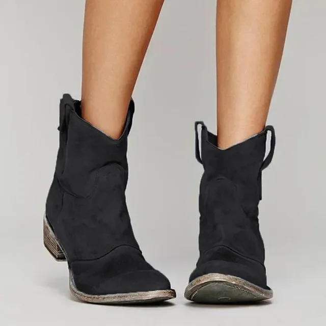 Damen Western Stiefeletten aus Leder - Vintage Style - Image 2