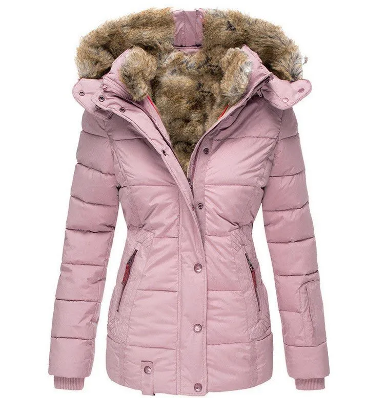 Eleganter Damen-Wintermantel mit Fellkapuze - Image 6