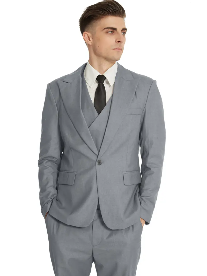 Dreiteiliges Set für Herren: Business-Blazer, Weste und Hose, stilvoll und vielseitig - Image 7