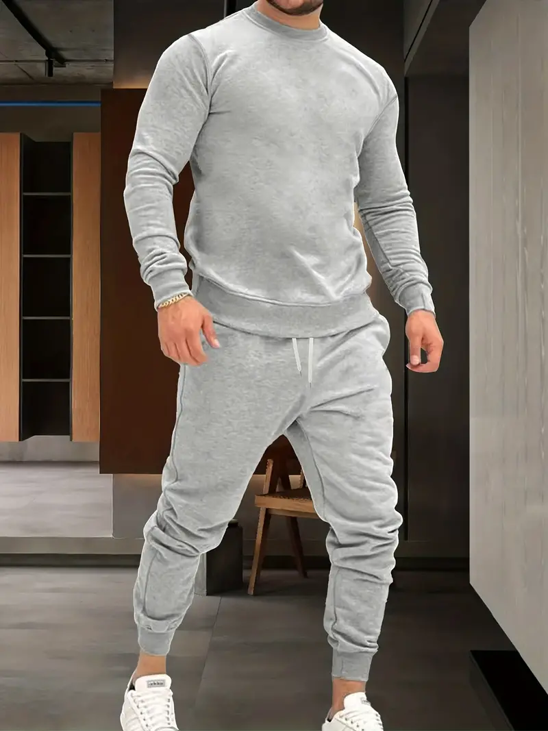 Einfarbiger Herren Jogginganzug - Image 5
