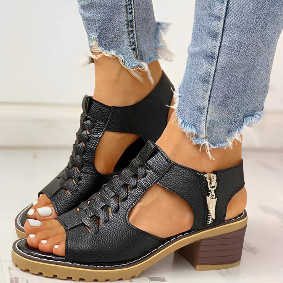 Elegante Damen Sandaletten mit Peep-Toe-Design - Image 3