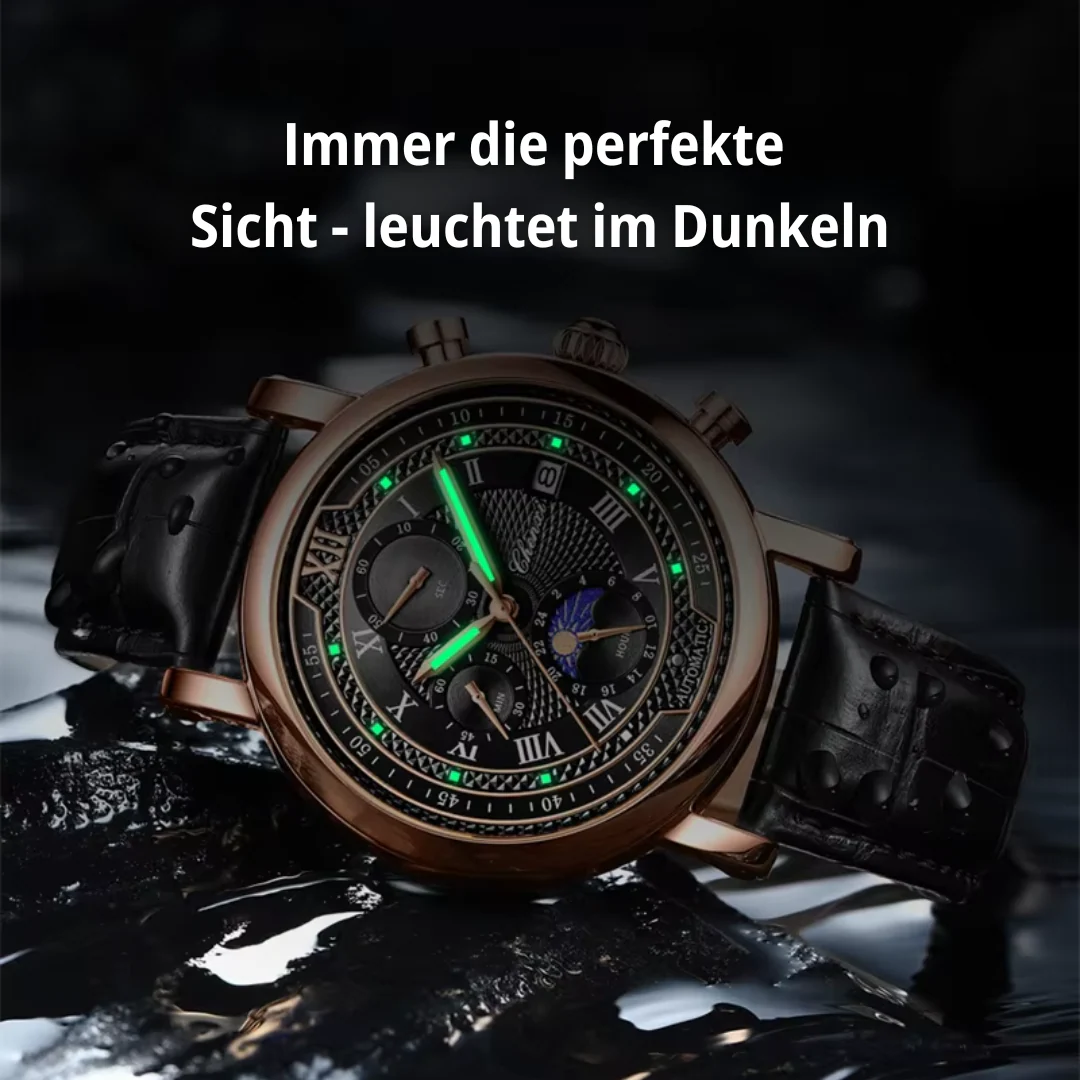 Elegante Herren-Armbanduhr mit Lederarmband - Image 6