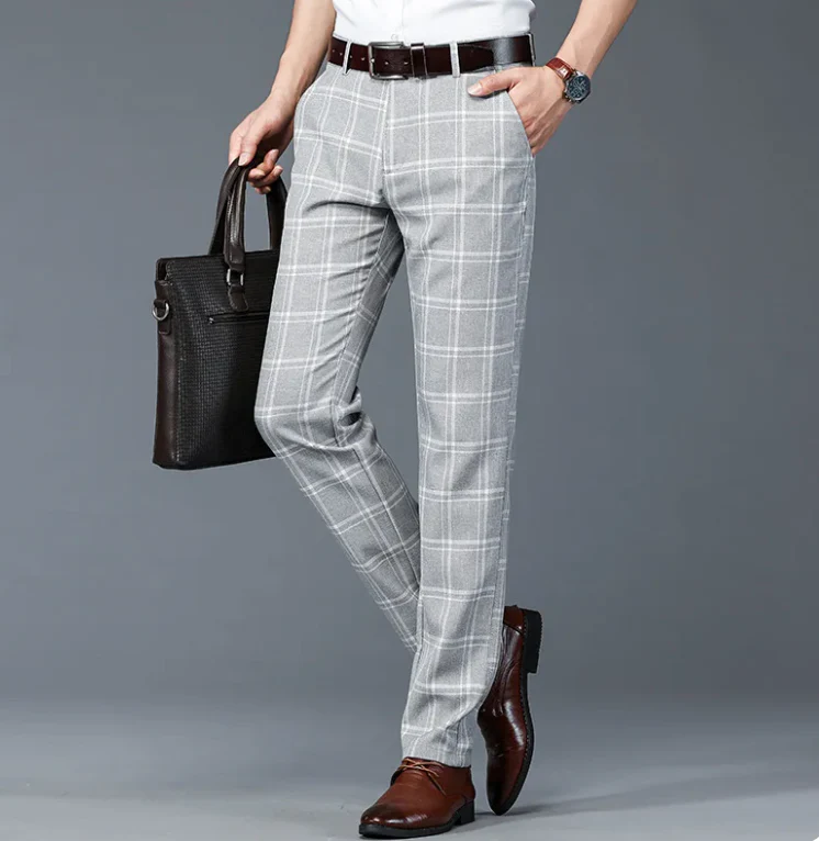 Elegante karierte Stretchhose für Herren - Image 2