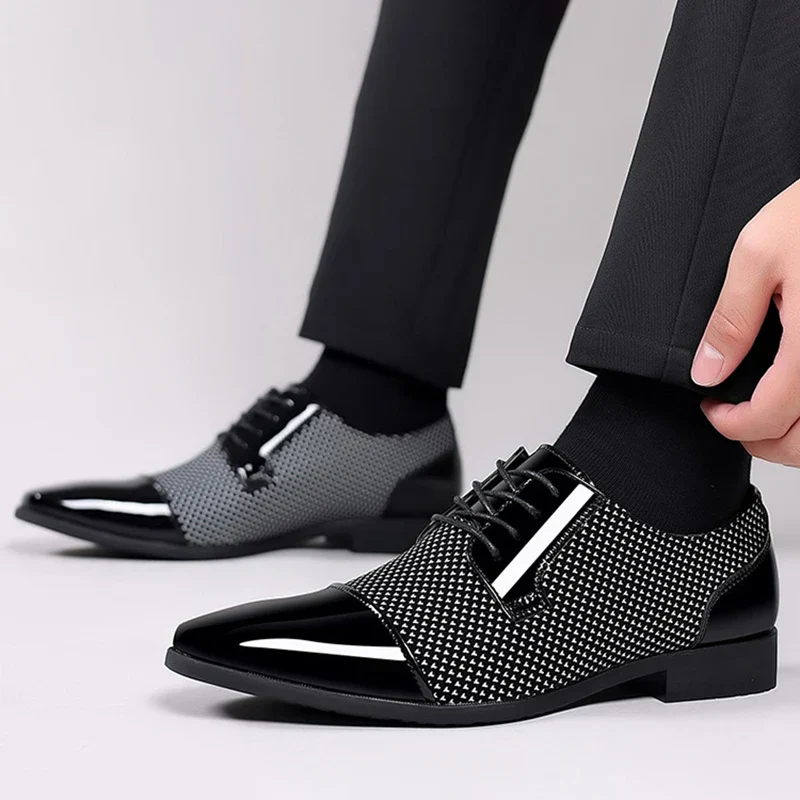 Elegante Strass Leder Schuhe für Herren - Image 3