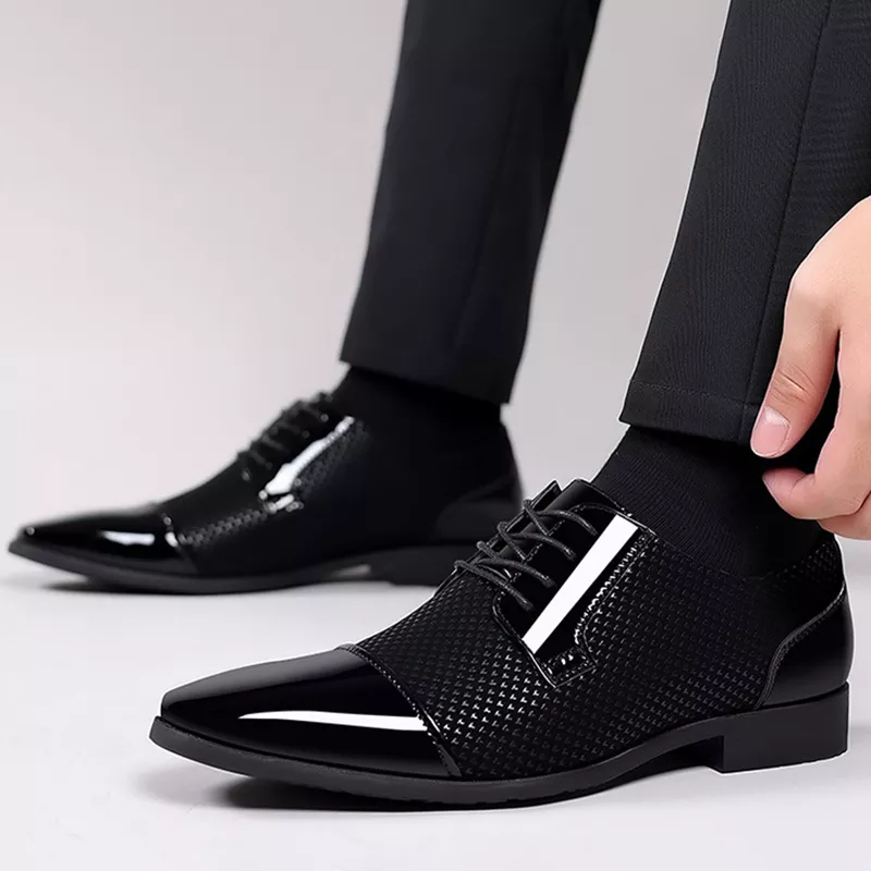 Elegante Strass Leder Schuhe für Herren - Image 4