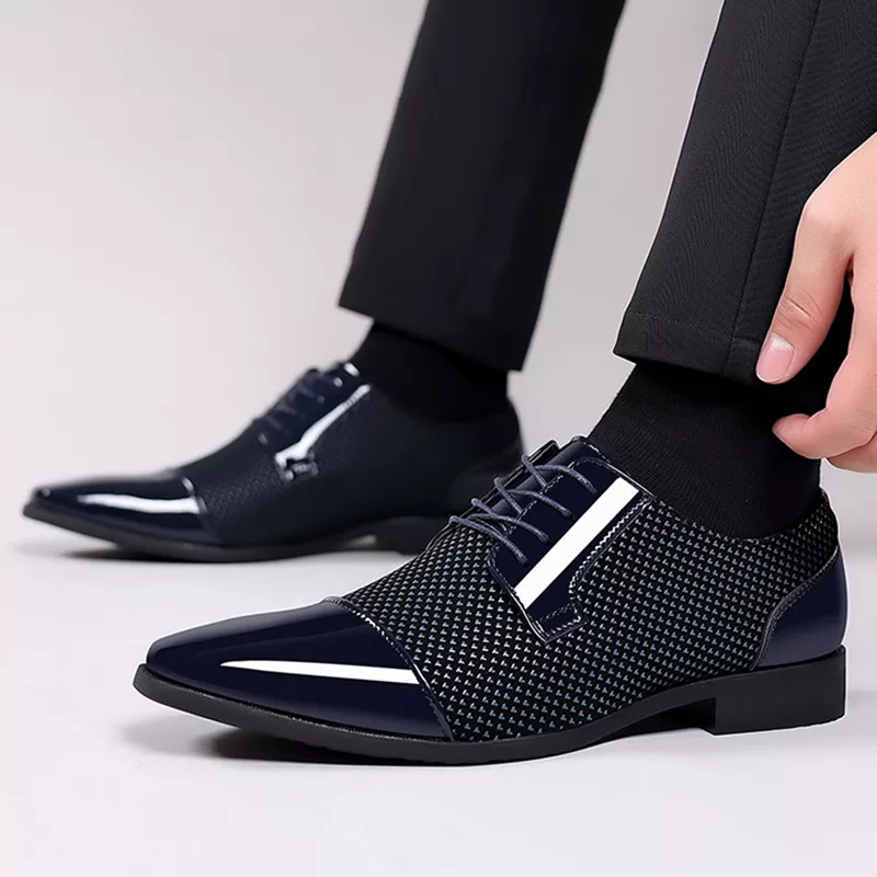 Elegante Strass Leder Schuhe für Herren - Image 5