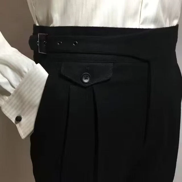 Elegante Wollhose mit Gürtel für Herren - Image 2