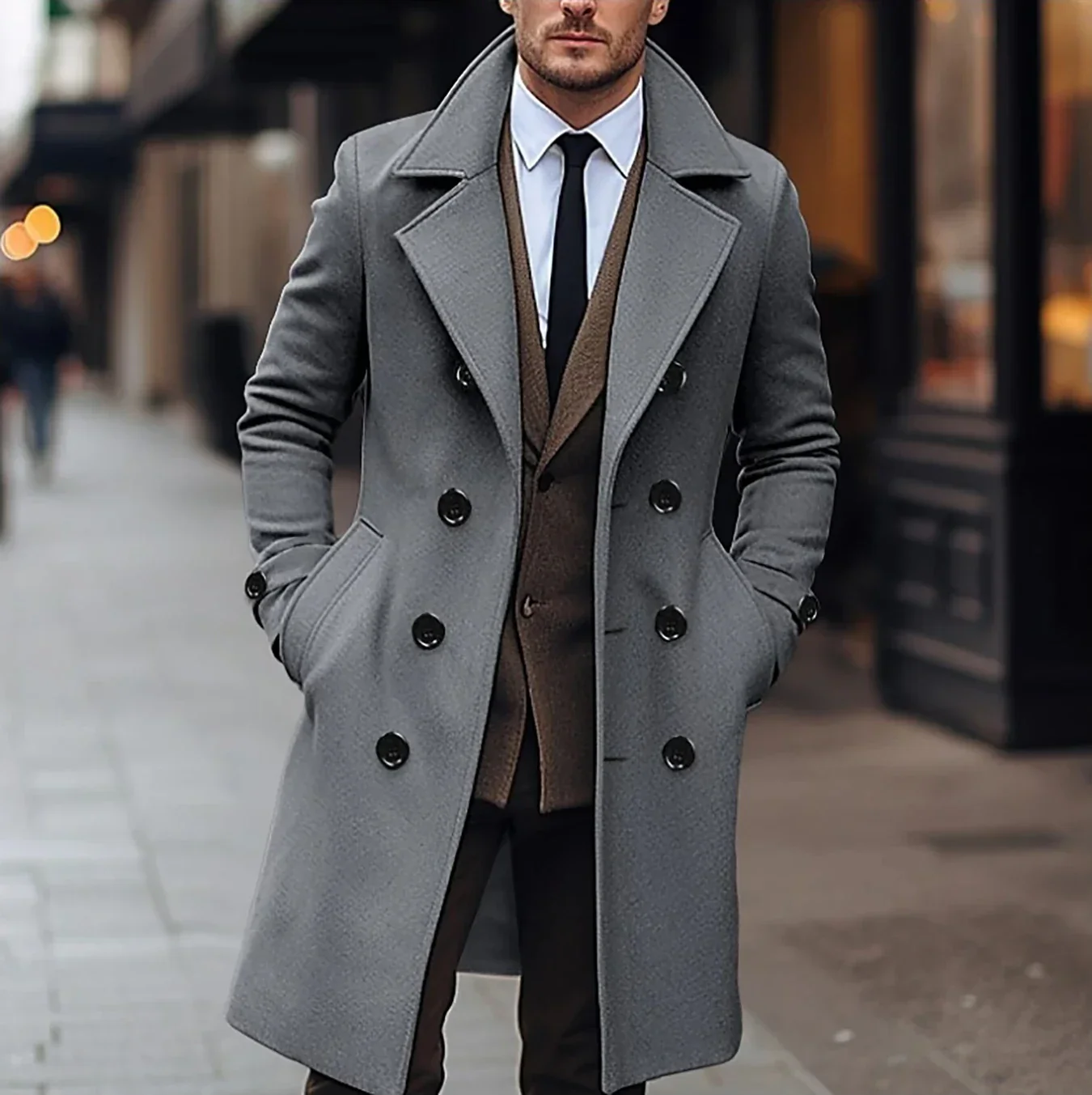 Eleganter Herren-Wollmantel für kühle Tage - Image 5