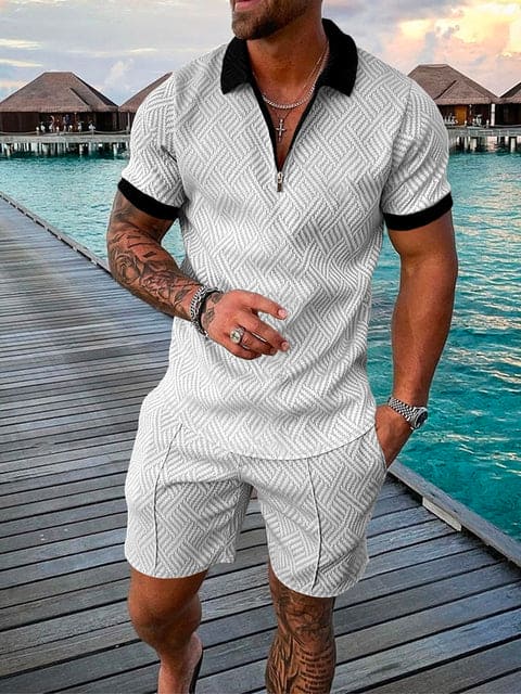 Elegantes Herren Freizeit Set mit farbenfrohem Aufdruck - Image 4