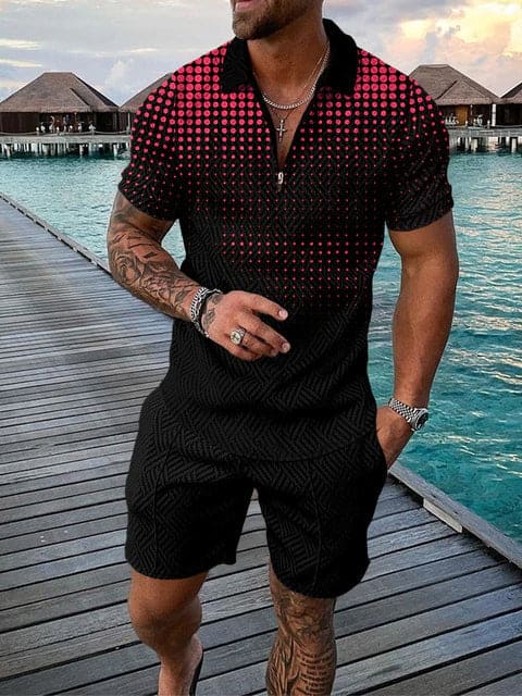 Elegantes Herren Freizeit Set mit farbenfrohem Aufdruck - Image 9