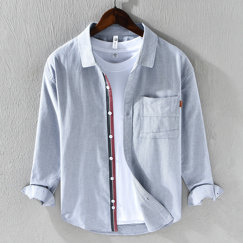 Elegantes Herren Oxford Langarmhemd Baumwolle - Image 2