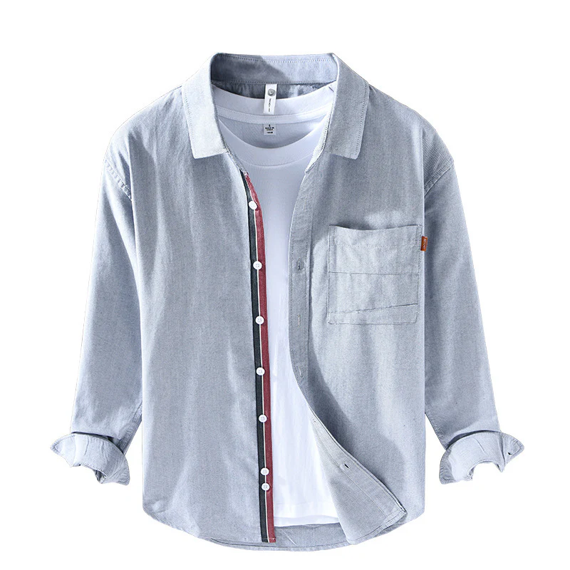 Elegantes Herren Oxford Langarmhemd Baumwolle - Image 5