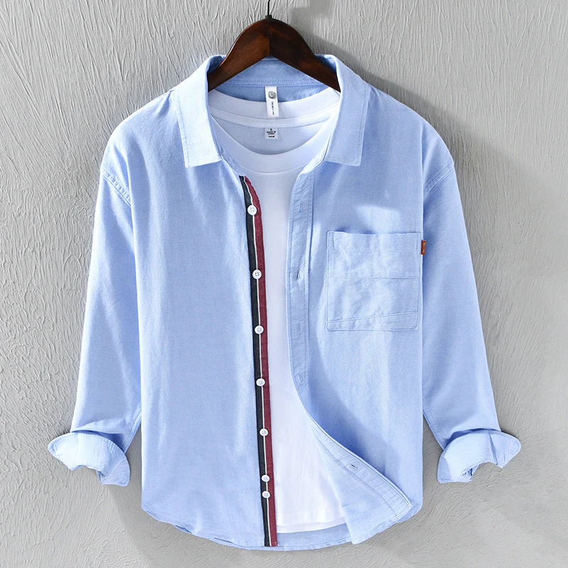 Elegantes Herren Oxford Langarmhemd Baumwolle - Image 6