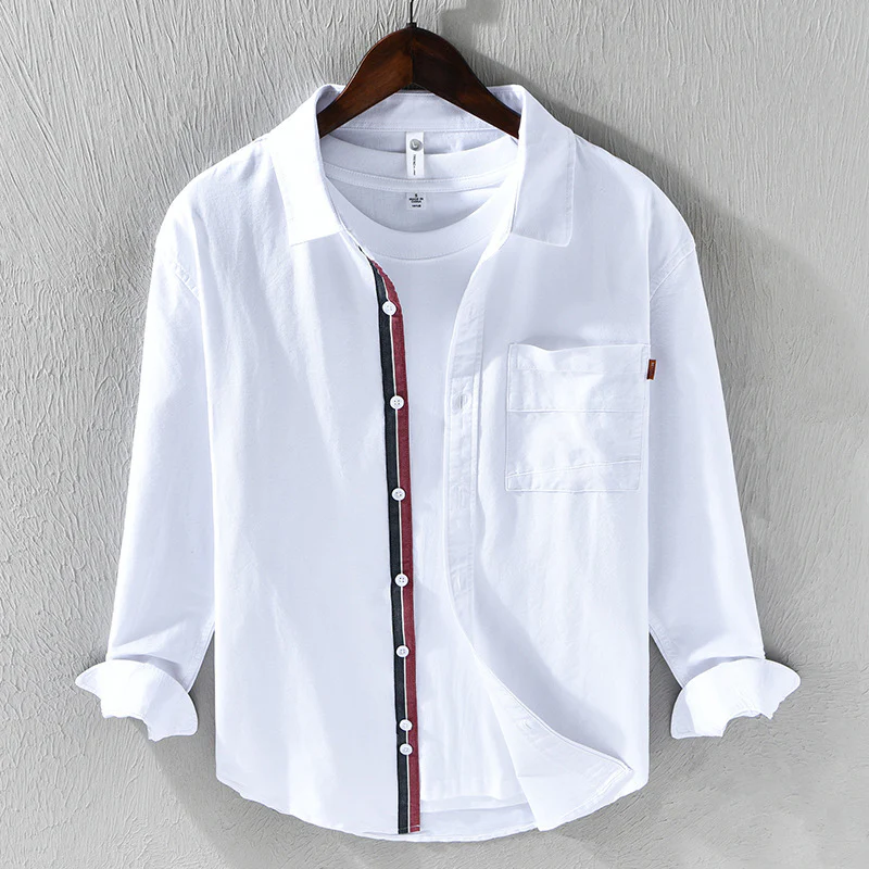 Elegantes Herren Oxford Langarmhemd Baumwolle - Image 7