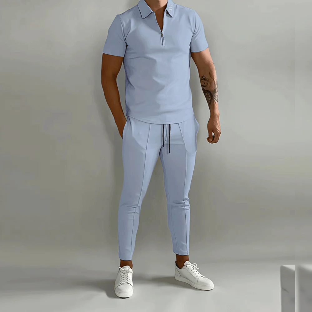 Elegantes Herren Set bestehend aus Polo Shirt und eleganter Hose - Image 2
