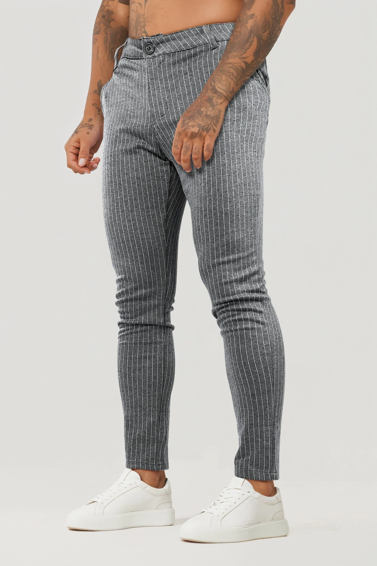 Gestreifte Herren Stoffhose - Image 12