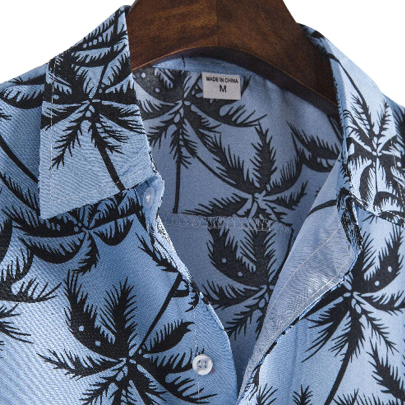 Stylisches Herren Urlaubs-Hemd aus Baumwolle mit Palmen Print - Image 3