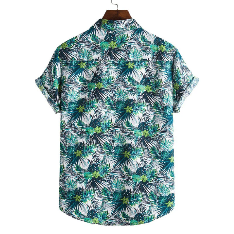 Stylisches Herren Kurzarm Hemd mit Vintage Druck aus Baumwolle - Image 2