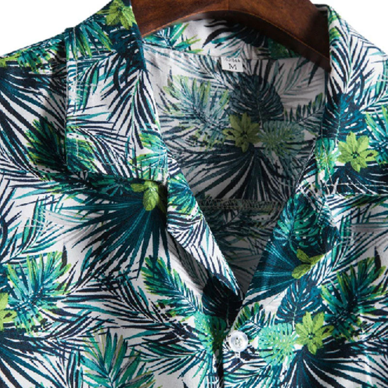 Stylisches Herren Kurzarm Hemd mit Vintage Druck aus Baumwolle - Image 3