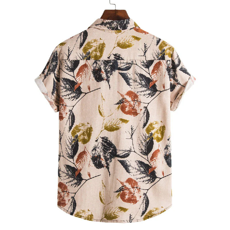 Stylisches Herren Kurzarm Hemd mit Vintage Druck aus Baumwolle - Image 4