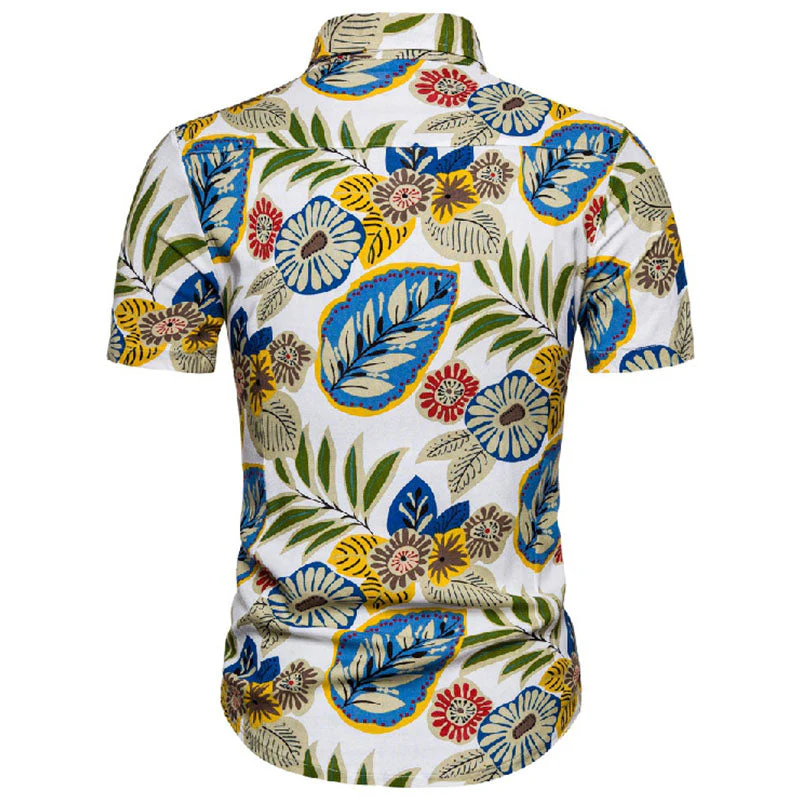 Stylisches Herren Kurzarm Hemd mit Vintage Druck aus Baumwolle - Image 2