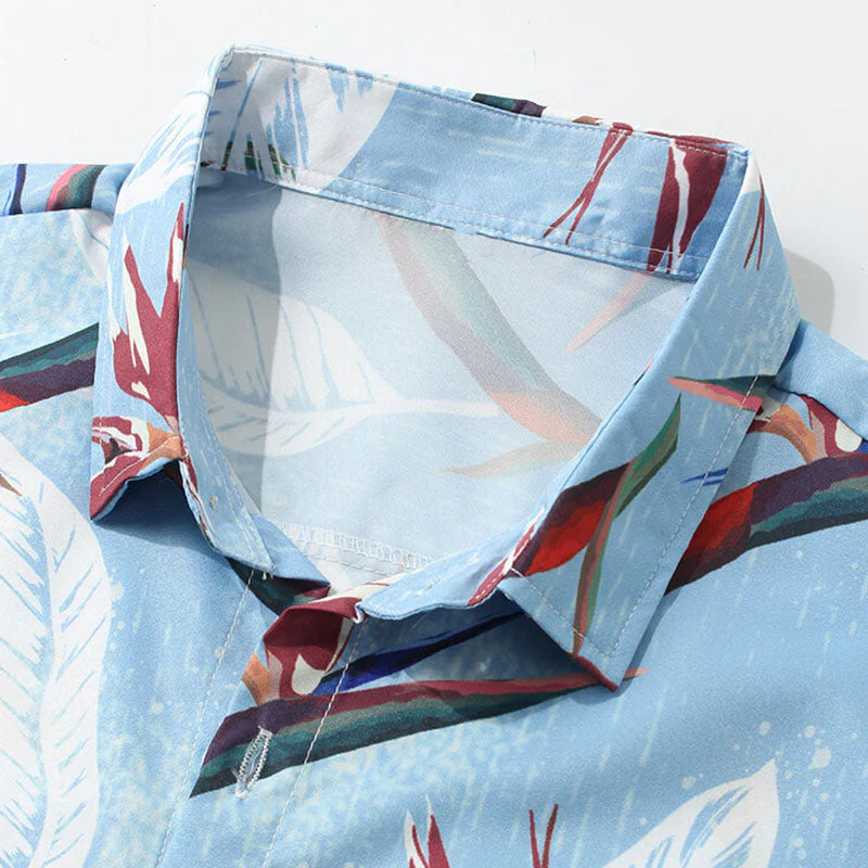 Bedrucktes Herren Kurzarmhemd mit Blumen Design - Image 3