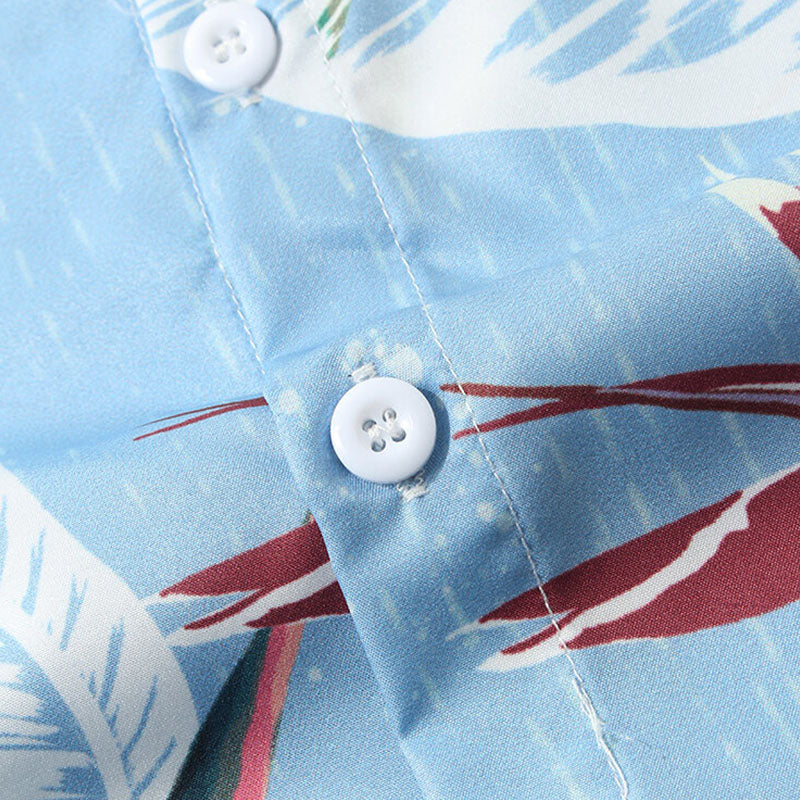Bedrucktes Herren Kurzarmhemd mit Blumen Design - Image 8