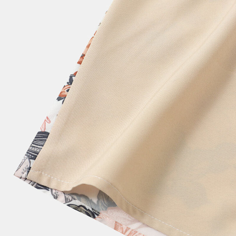 Halb Bedrucktes Herren Kurzarm Hemd mit Floral Design - Image 7