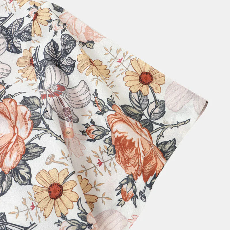 Halb Bedrucktes Herren Kurzarm Hemd mit Floral Design - Image 8