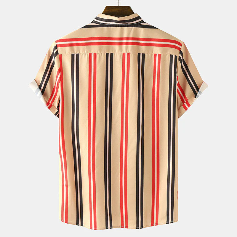 Gesteiftes Herren Kurzarm Hemd im Vintage Druck - Image 2