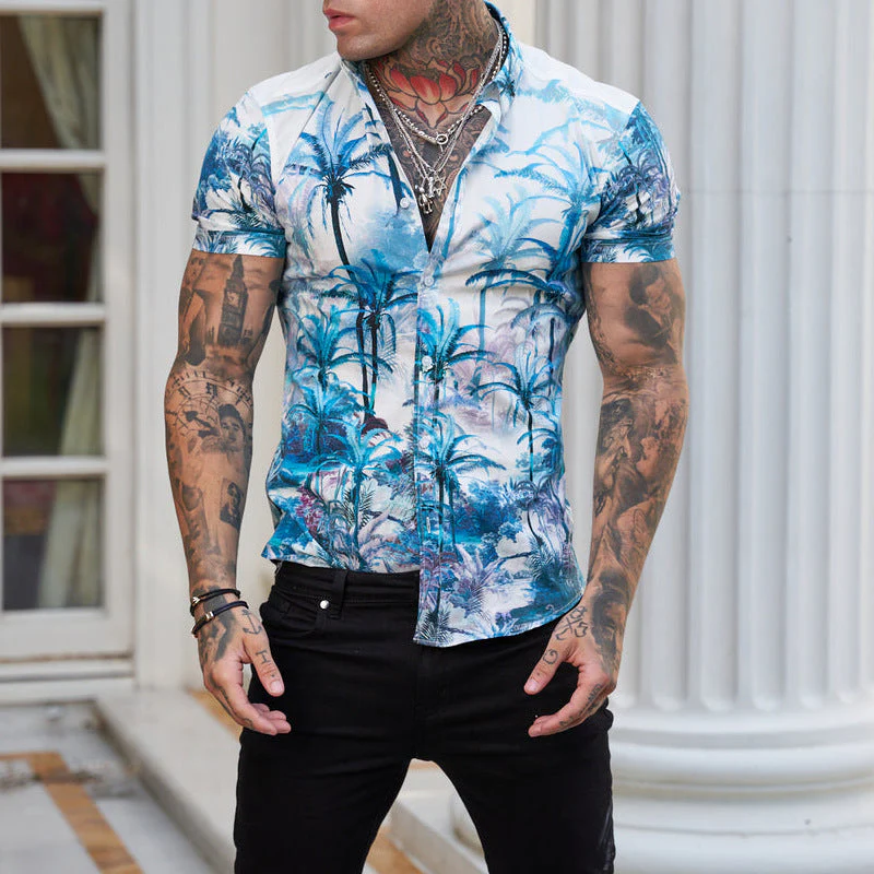 Bedrucktes Herren Kurzarm Hemd im coolen Reverse Look - Image 5