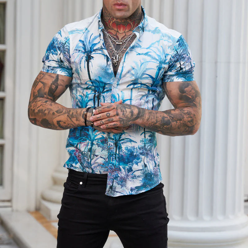 Bedrucktes Herren Kurzarm Hemd im coolen Reverse Look - Image 6