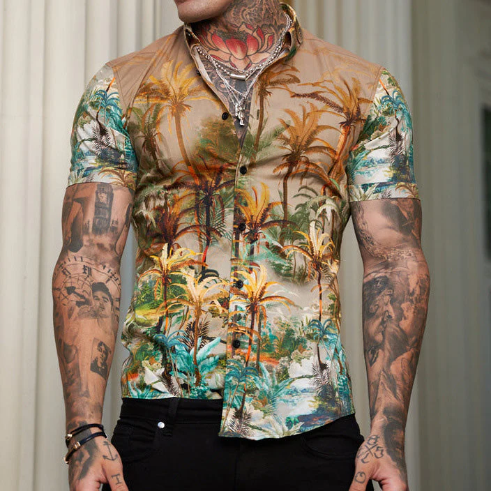 Bedrucktes Herren Kurzarm Hemd im coolen Reverse Look - Image 8