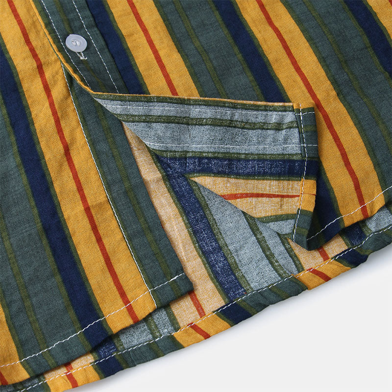 Gestreiftes Herren Kurzarm Hemd im Retro Look - Image 6