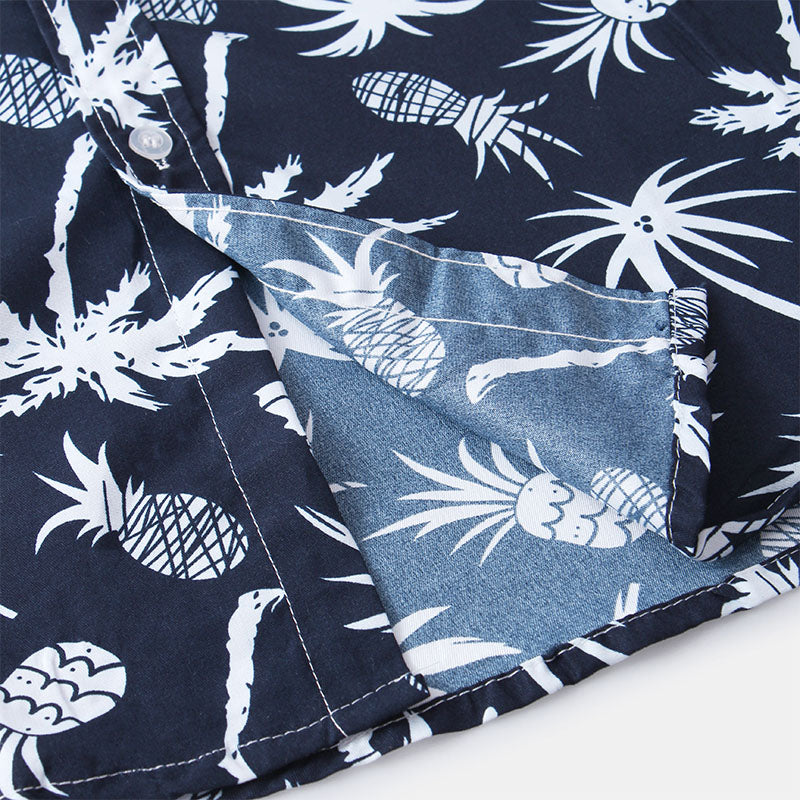 Einzigartiges Herren Kurzarm Navy Hemd mit Druck - Image 6