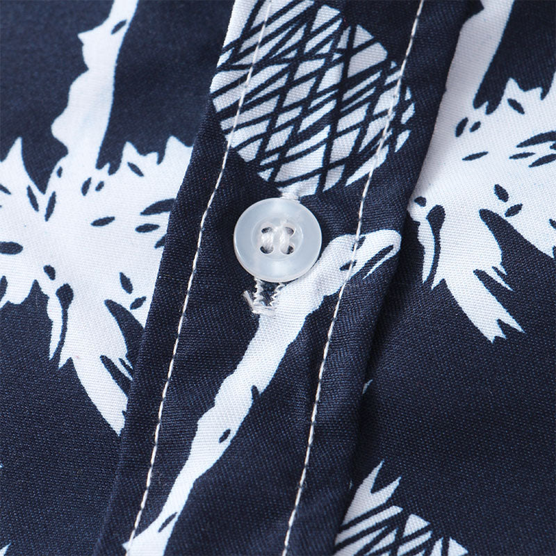 Einzigartiges Herren Kurzarm Navy Hemd mit Druck - Image 7