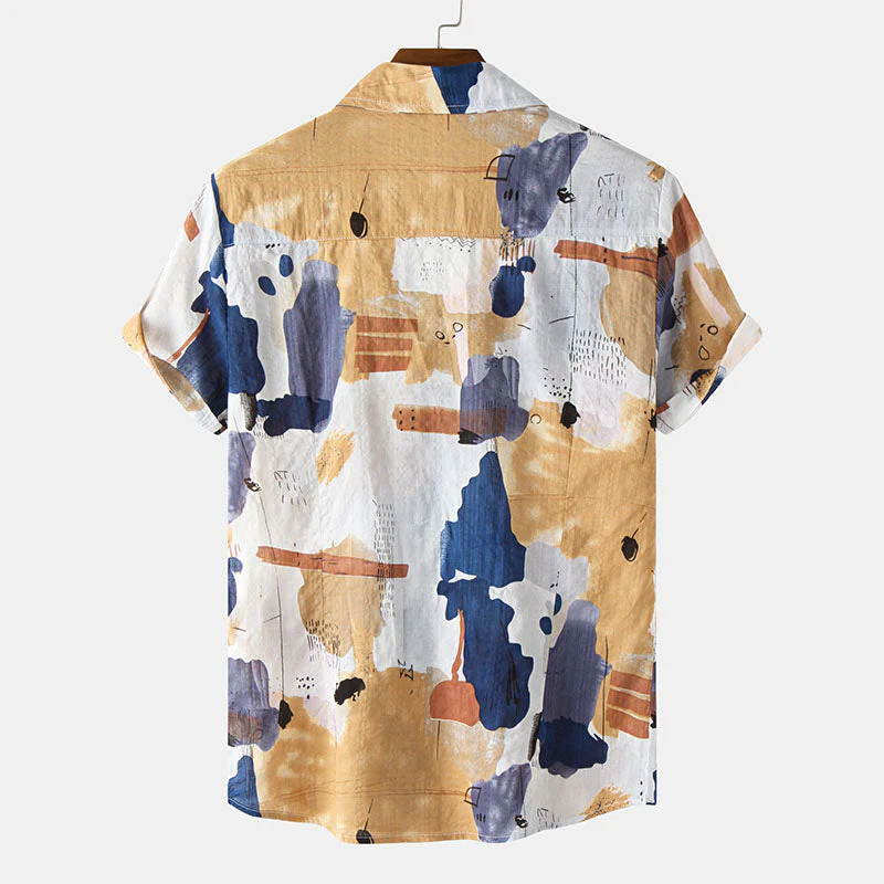 Auffällig bedrucktes Herren Kurzarm Hemd im coolen Boho Design - Image 2