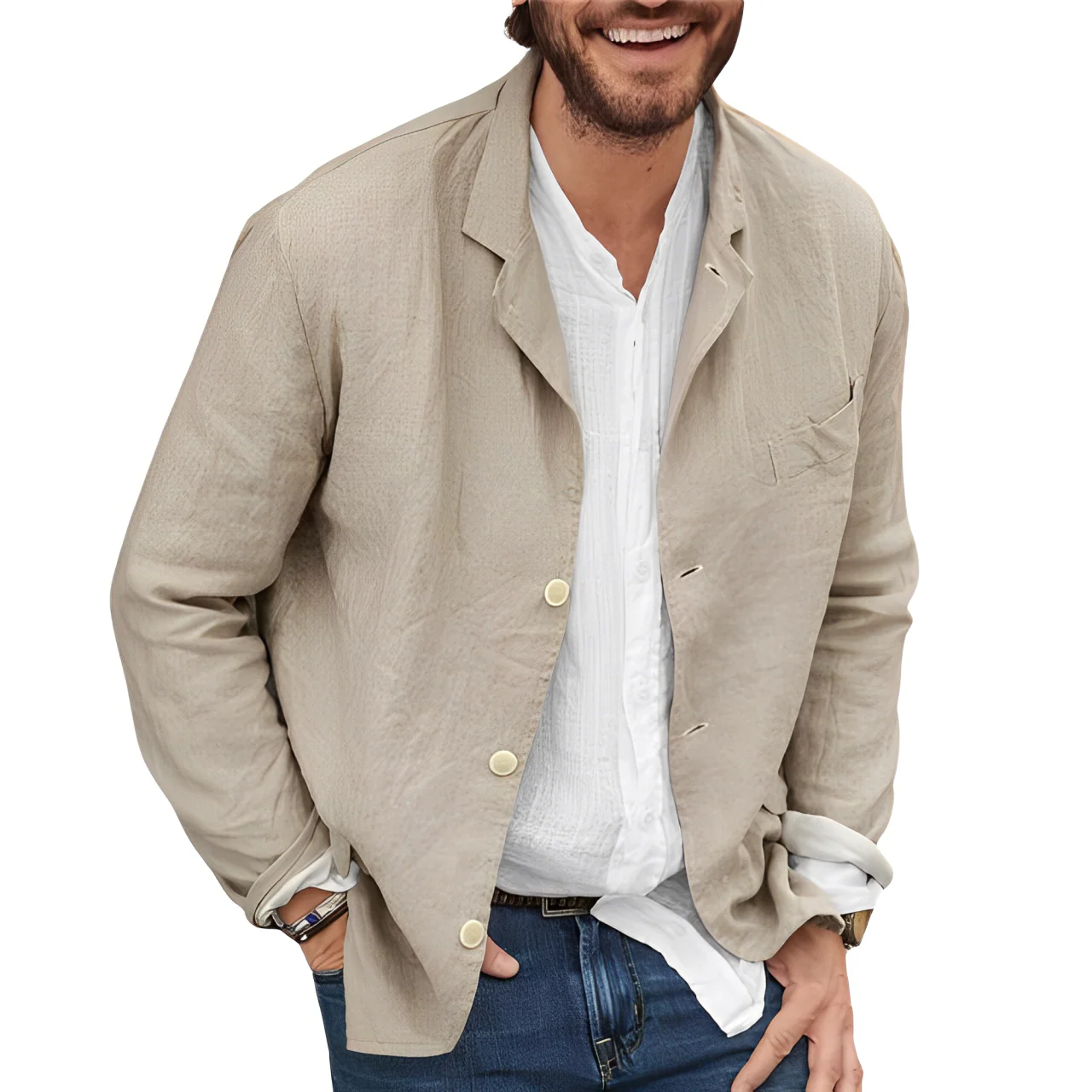 Elegante Herren Leinen Jacke – Stilvoll & Komfortabel - Image 3