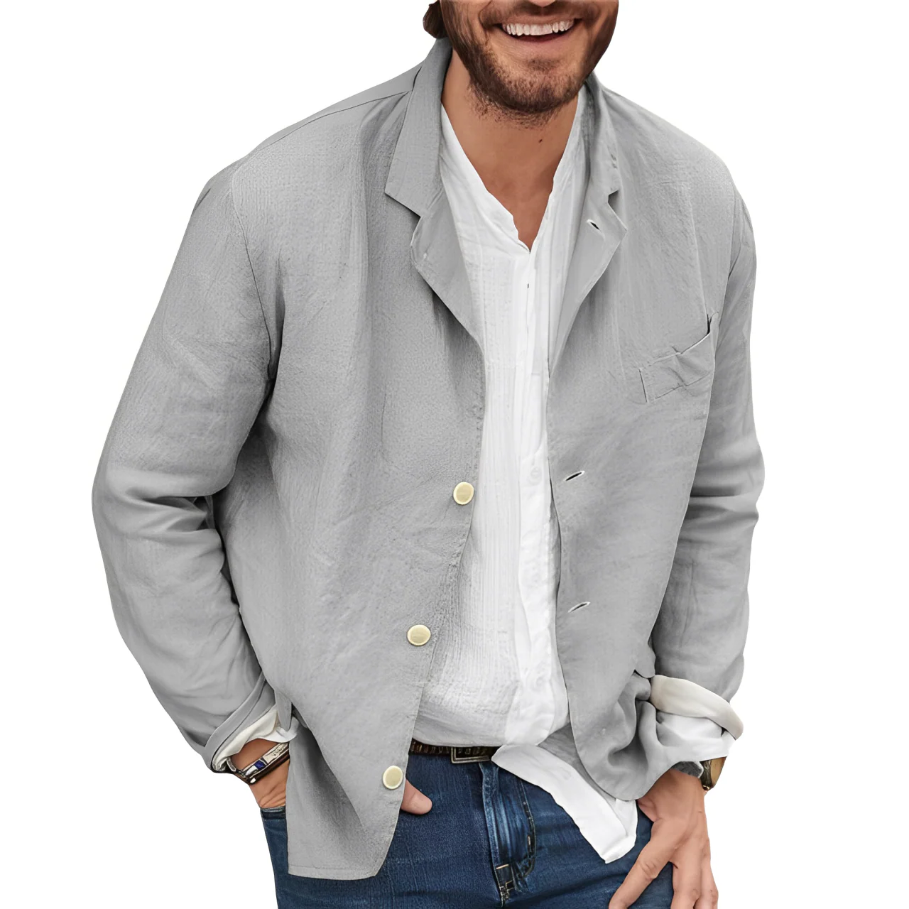 Elegante Herren Leinen Jacke – Stilvoll & Komfortabel - Image 4