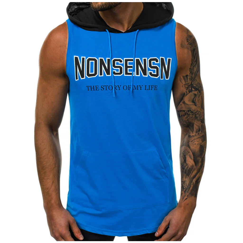 Ärmelloses Sport Herren Tank Top mit Kapuze - Image 3
